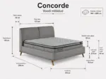CONCORDE Bed 160x200 - With Mattress - Pilt 3