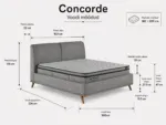 CONCORDE Bed 90x200 - With Mattress - Pilt 3