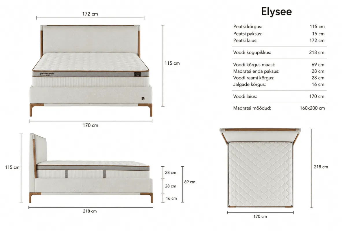 ELYSEE Bed 160x200 - With Mattress - Pilt 3