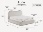 LUNE Pattern Bed 200x200 - With Mattress - Pilt 3