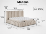 MODENA Bed 160x200 - With Mattress - Pilt 3