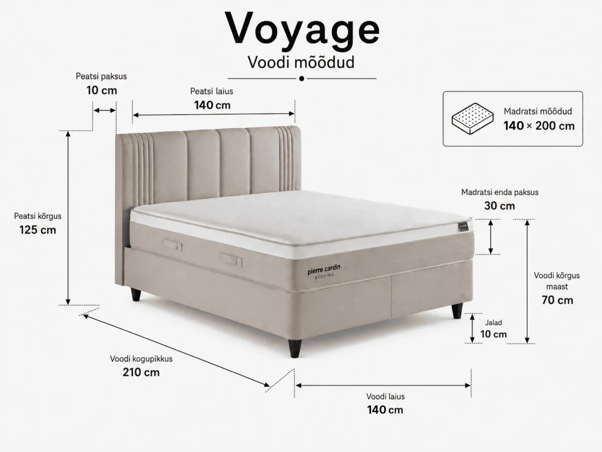 VOYAGE Bed 140x200 - With Mattress - Pilt 3